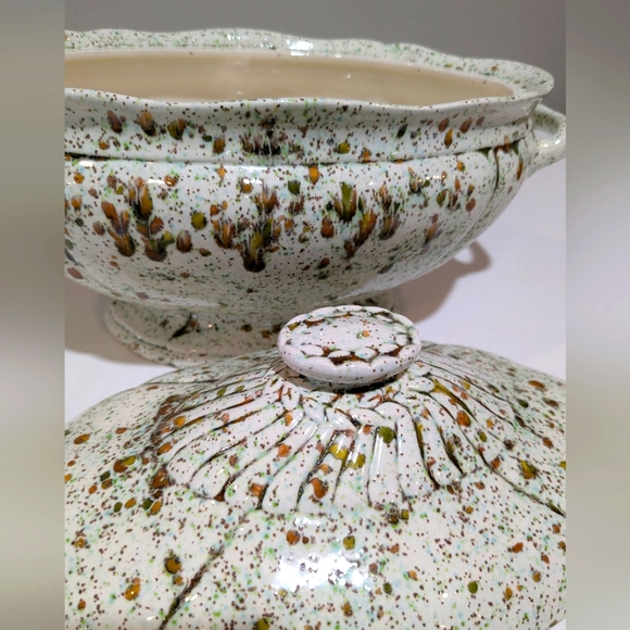 Vintage Splatter Abstract Cookery Crock Serving Turine Dish 1966 - Picture 10 of 15